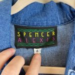 Spencer Alexis 80’s GoldTone Zippers & Other Metal Detail Denim Dress Gold Size 4 Photo 1