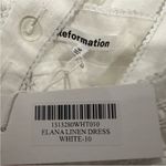 Reformation  Elana Linen Mini Dress White 10 NWT Photo 5