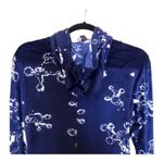 Hale Bob Pajamas NWT White Poodles Navy Pink Trim Wrist Ankles Hoodie Onesie Med Photo 7