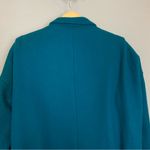 Vintage Coat Women’s‎ Teal Union Made Button Up Car Coat Cuffs Retro 90s Size 14 Photo 12