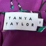 Tanya Taylor Purple 100% Silk Floral Ruched High Waisted Midi Pencil Skirt Sz 2 Photo 3