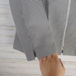 Vintage Black and White Gingham Zipper Blazer Size 12P Photo 4