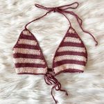 Princess Polly Somedays Lovin Red Pink Striped Crochet Bikini Top Sz S Photo 1