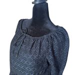 Ralph Lauren  Black Eyelet Top Womens‎ XS Flare Bell Sleeves Drawstring BOHO Photo 2