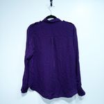 Theory Purple 100% Silk Zega Button Down Blouse Size Medium Photo 7
