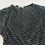 ZARA  Long Sleeve Black White Polka Dot Pleated Crop Blouse Photo 5