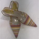 Bandolino Vintage  Striped Y2K Leather Slingback Point Toe Pumps 9M Photo 0