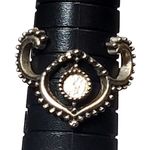 Silver Tone Antlers Ring Missing Cabochon Sz 7.5 Photo 0