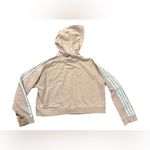 Adidas  Originals Adicolor 3-Stripe Cropped Hoodie Soft Coral/Pink Women’s Sz S Photo 3