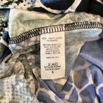 A3 snake skin pattern blue white faux wrap v neck low cut body suit size small Photo 2