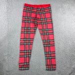 PINK Victoria's Secret Plaid Pajama Set Women Large Top and Pants Christmas Red Photo 4