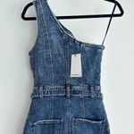 Retrofete Dress Womens XS Denim Fitted Belted Festival Boho Fringe Cowgirl Jean Blue Photo 8