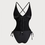 Berlook Black V Neck Backless One Photo 6