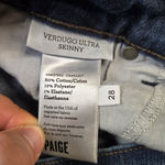 Paige Verdugo Dark Wash Mid Rise Slim Classic Ultra Skinny Jeans Size 28 Photo 3
