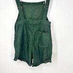 Cider NWT Women's Medium Kelly Green Corduroy Bib Overall Cuffed Hem Y2k Shorts Photo 6
