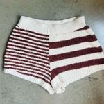 Free People  stripe Orlanda brown white knit shorts large nwot Photo 1