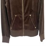 Michael Kors NWT MICHAEL Brown Velour Zip Front Track Jacket Size XS Photo 5