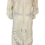 Rebellion Again Women's Open Front Crochet Lace Boho Duster Kimono Size Large Photo 0