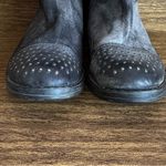 Paola Ferri Grey Black Distressed Suede Studded‎ Moto Motorcycle Boots 39 Gray Size 8 Photo 6