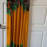 ACE Fashion Womens Long Yellow Floral Paisley Sleeveless Maxi Dress sz L Boho Photo 0