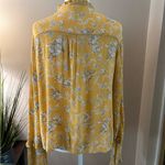 American Rag Yellow Floral Long Sleeve Blouse Size L Photo 4