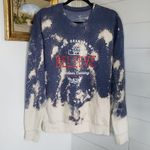 Southern Bliss Bleach Dyed Blue White Believe Christmas Sweatshirt Large Photo 1