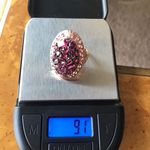 Natural Rhodolite Garnet Sterling Silver Cocktail Ring Size 7 Pink Photo 2
