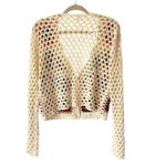 Debut  Crochet Cream Granny Square Cardigan Sweater size large Photo 3