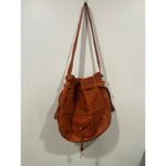 American Vintage Vintage Tooled Leather Saddle Shoulder Tan Sling bag Large Photo 8