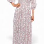 NWT Marina Metallic Floral Cocktail Dress in Blush Size 2X Pink Photo 0