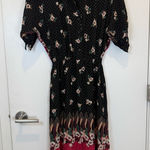 Vintage Samuel Blue Floral Black and Pink Women's Dress Y2K 90s Farmhouse Size M Photo 0