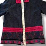 Coldwater Creek Y2K  Womens Small Jacket Black Red Velour Lace Satin Blazer VTG Photo 6