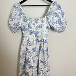House Of CB  Felizia Puff Sleeve Sundress in Blue Print Size X-Small Plus Cup Photo 8