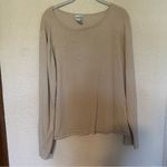 Chico's Light Beige Gold Metallic XL Long Sleeve Shimmer Sweater 3 Photo 3