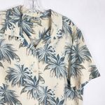 Tommy Bahama Large Top Silk Button Down Short Sleeve Floral Tropical Tan 844 Photo 3