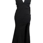 Jay Godfrey  Womens Gown Deep V-neck Cut out Back Maxi Black Size 00 New Photo 0