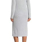 Abound New  Mock Neck Midi Ribbed Long Sleeve Slit Sweater Dress Grey Photo 1