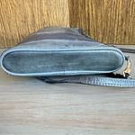 Vintage Grey Soft Eel‎ Skin Leather 1980s Crossbody Shoulder Bag Chic Classy Gray Photo 7