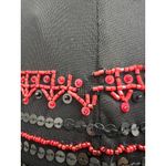 Nita Ideas Beaded Red Black Mesh Form Fitting Dress Size 4 Whimsigoth Y2K 1920s Photo 9