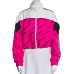 Opening Ceremony Cropped Track Jacket Warm Up Windbreaker Hot Pink White Logo M Photo 2
