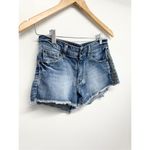 Stradivarius  Jean Shorts Size 2 Blue Bohemian Cut Off Frayed Photo 3