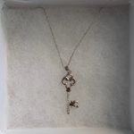 Sterling Silver 925 Heart Key Necklace Photo 0