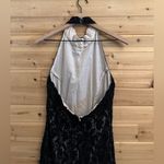 Vintage Stenay Size Small Beaded High Halter Scalloped Neckline Fancy Prom Gown Black Photo 6