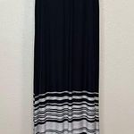 Soma Halter Black Gray Striped Maxi Dress Photo 10
