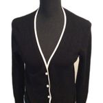 Black Cardigan Pearl Buttons V Neck Corpcore Truth Republic Small S Classic Photo 0