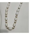 None Vintage Beaded Statement Chunky Necklace Gold White Clasp Closure Photo 7