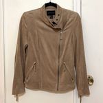 Adrienne Vittadini Tan Faux Suede Moto Jacket Photo 1