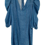 ZARA  Womens Casual Chic 70s V-Neck Puff Statement Sleeve Denim‎ Dress Size XS Photo 0