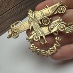AJC Expensive Lady With Scottie Terrier & Luxury Cars Gold Tone Brooch Signed Photo 11
