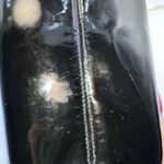 Koret Vintage Patent Leather Three Compartment Gold Tome Rosebud Snap Close Hand Black Photo 12